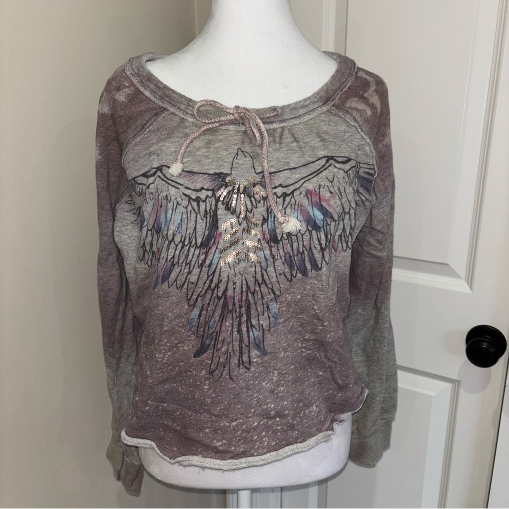 We The Free Gray and Pink sweater size s/p